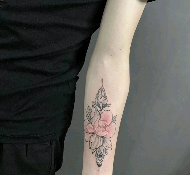 素花纹身图片_小清新纹身图案