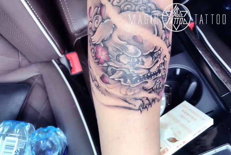 旧纹身遮盖，买家秀纹身图片_手臂传统动物蚌埠狮子纹身图案