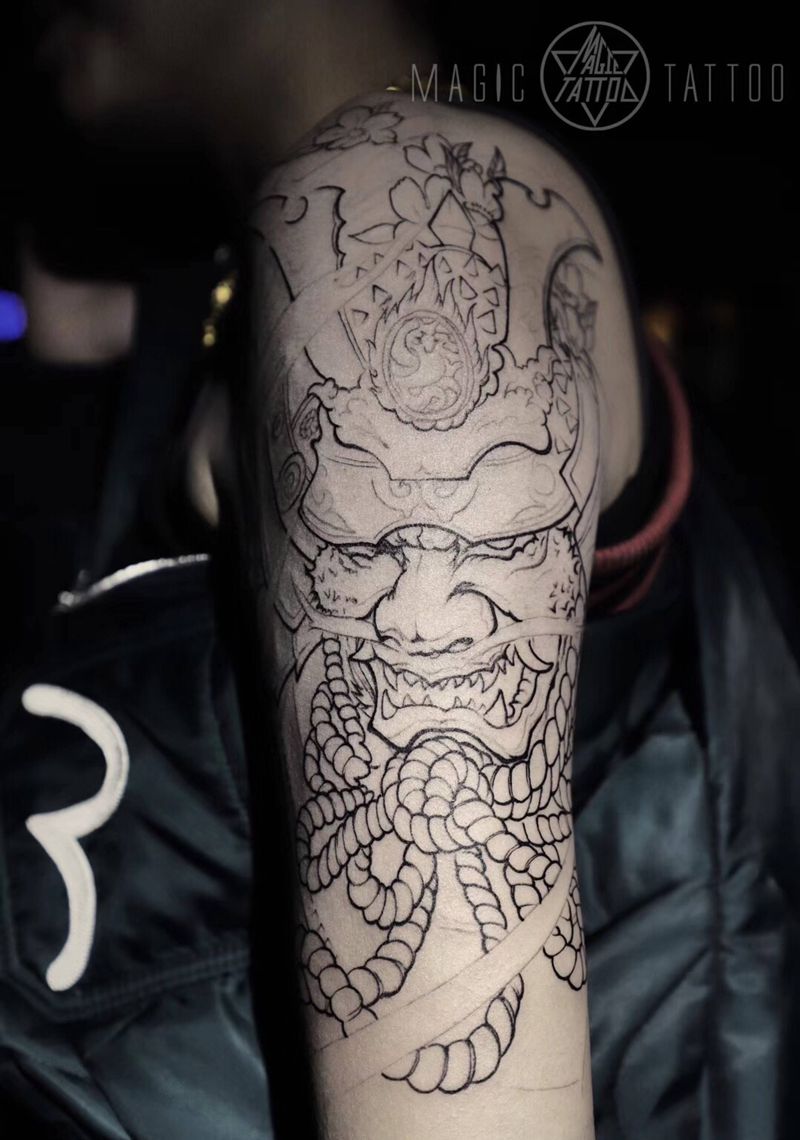 鬼武士，下次继续纹身图片