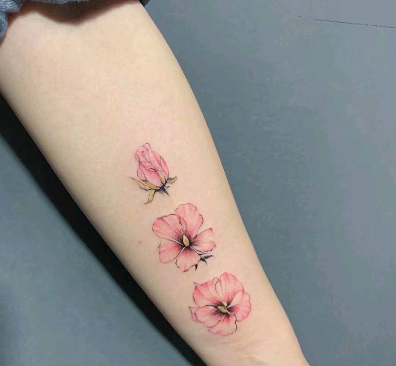 花纹身图片_小清新纹身图案