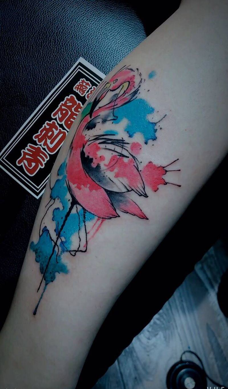 火烈鸟纹身图片