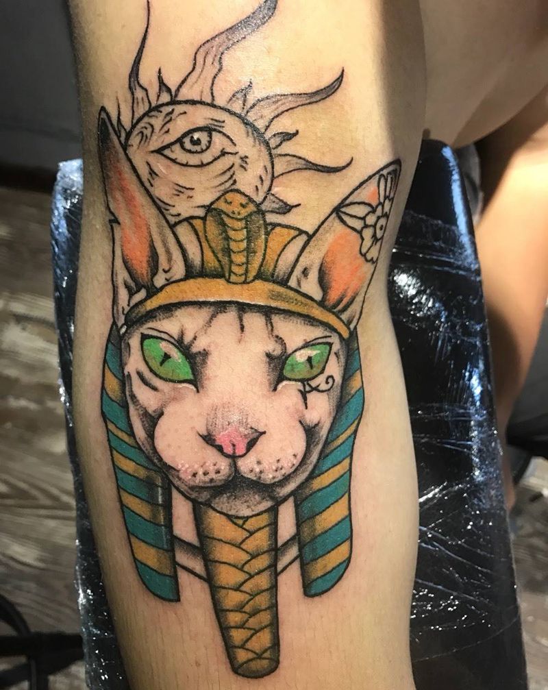 法老猫纹身图片