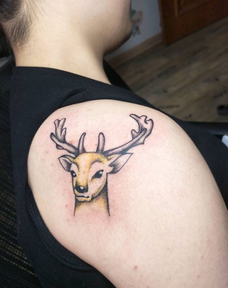 又是小鹿，纹身图片