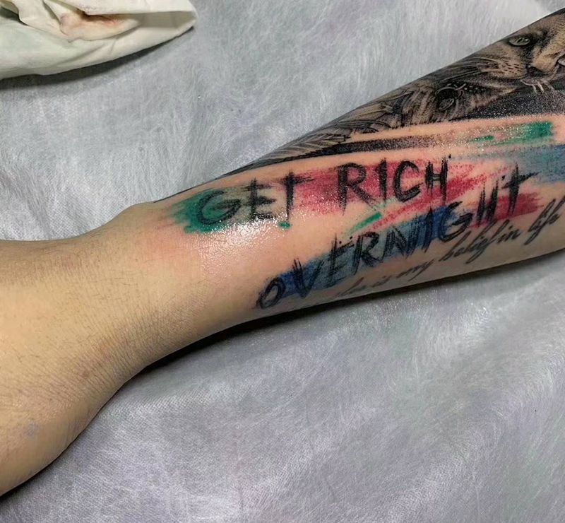 字母纹身图片_水彩纹身图案