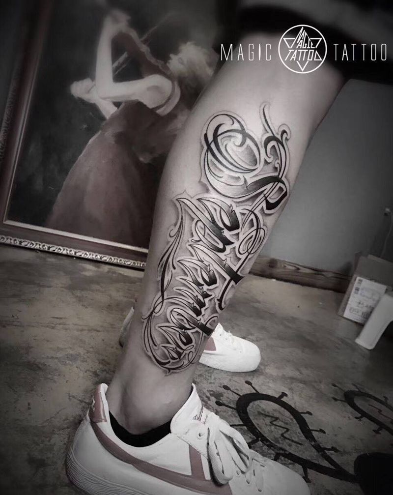 原创奇卡诺，九月纹身图片_成品腿部欧美蚌埠奇卡诺原创纹身图案