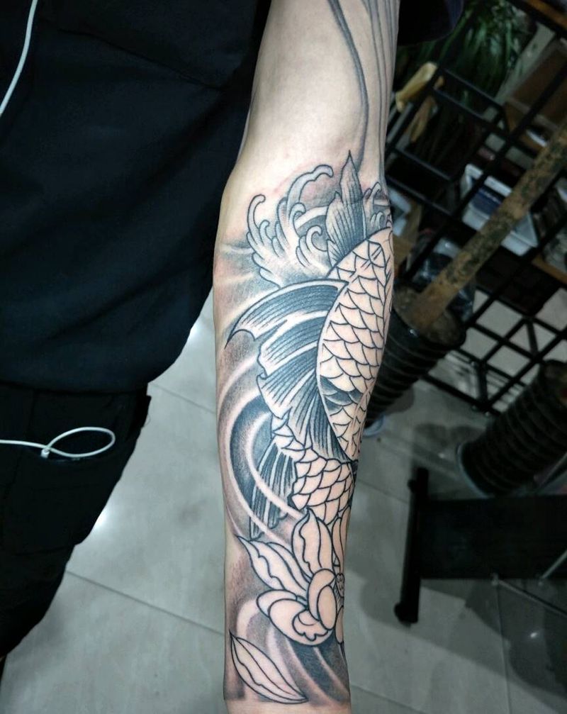 鱼,未完纹身图片