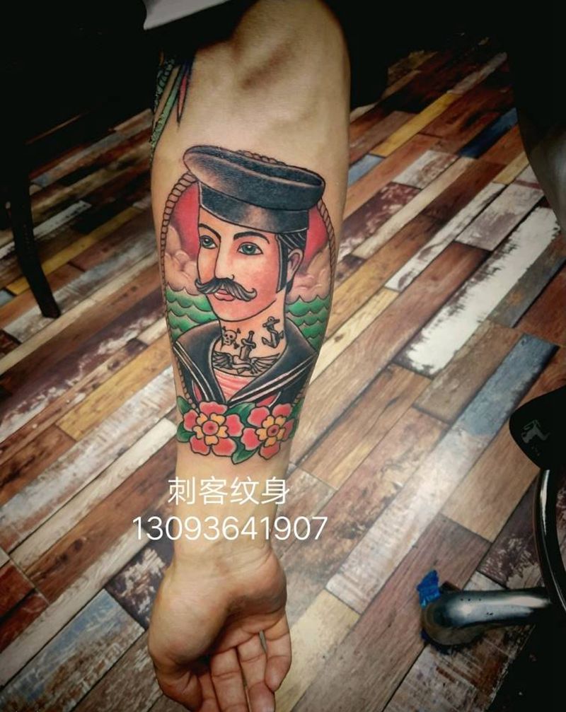 欧美纹身图片_手臂手部欧美肖像人物成品纹身图案