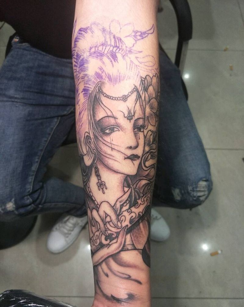 艺妓，未完成纹身图片