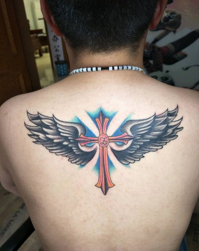 恢复后作品，翅膀纹身图片