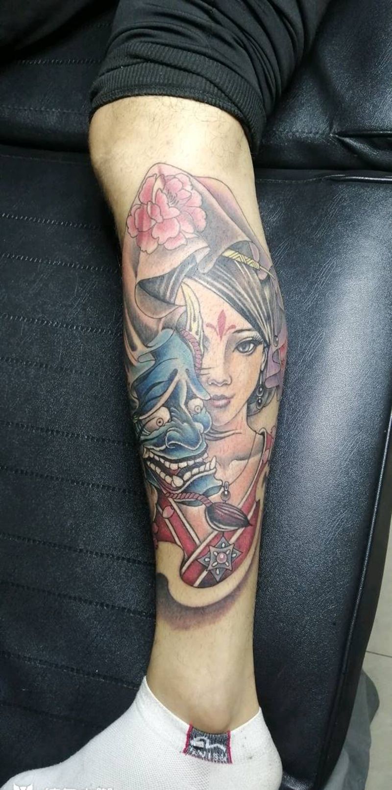 艺妓纹身纹身图片_腿部手臂新传统老传统纹身图案