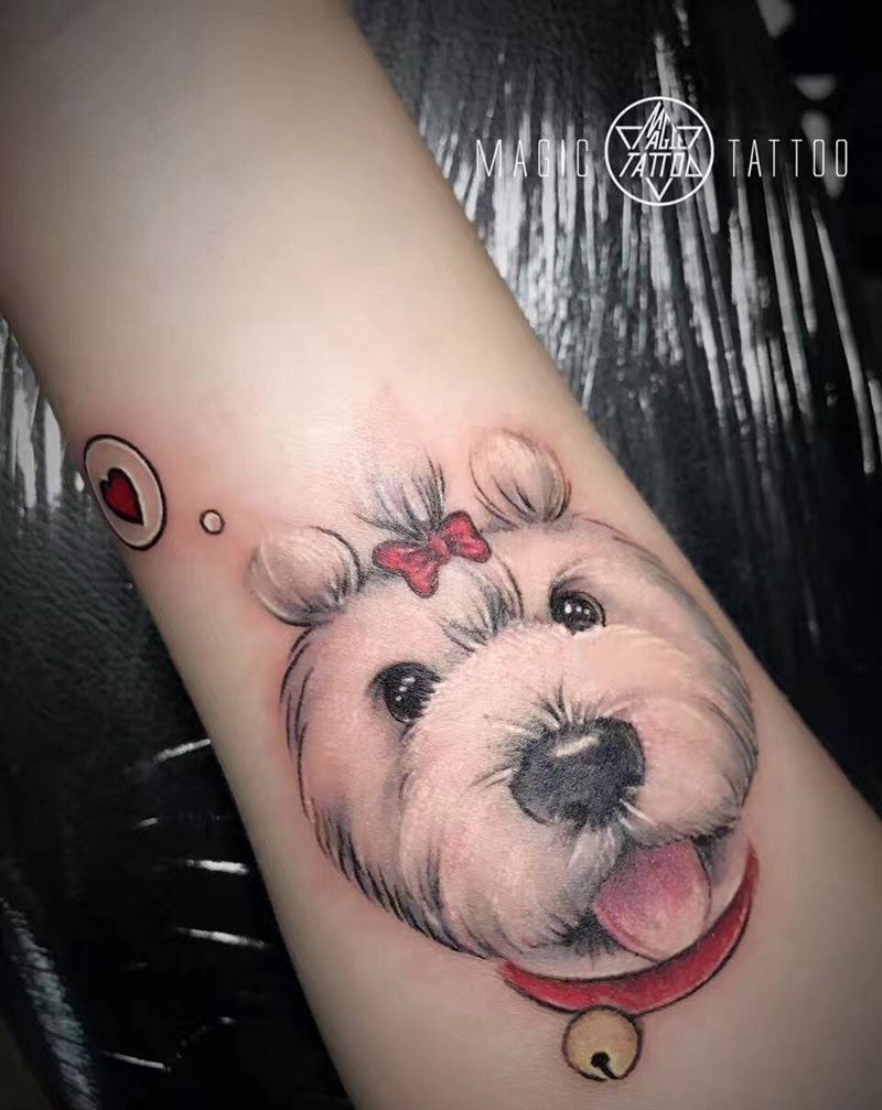 古牧纹身图片_成品手臂动物蚌埠古牧纹身图案