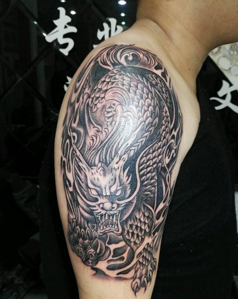 貔貅。好久没来发作品。纹身图片