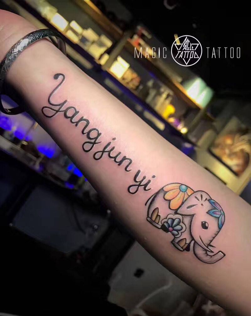 闺蜜纹身纹身图片_成品手臂欧美动物蚌埠彩色卡通闺蜜纹身图案