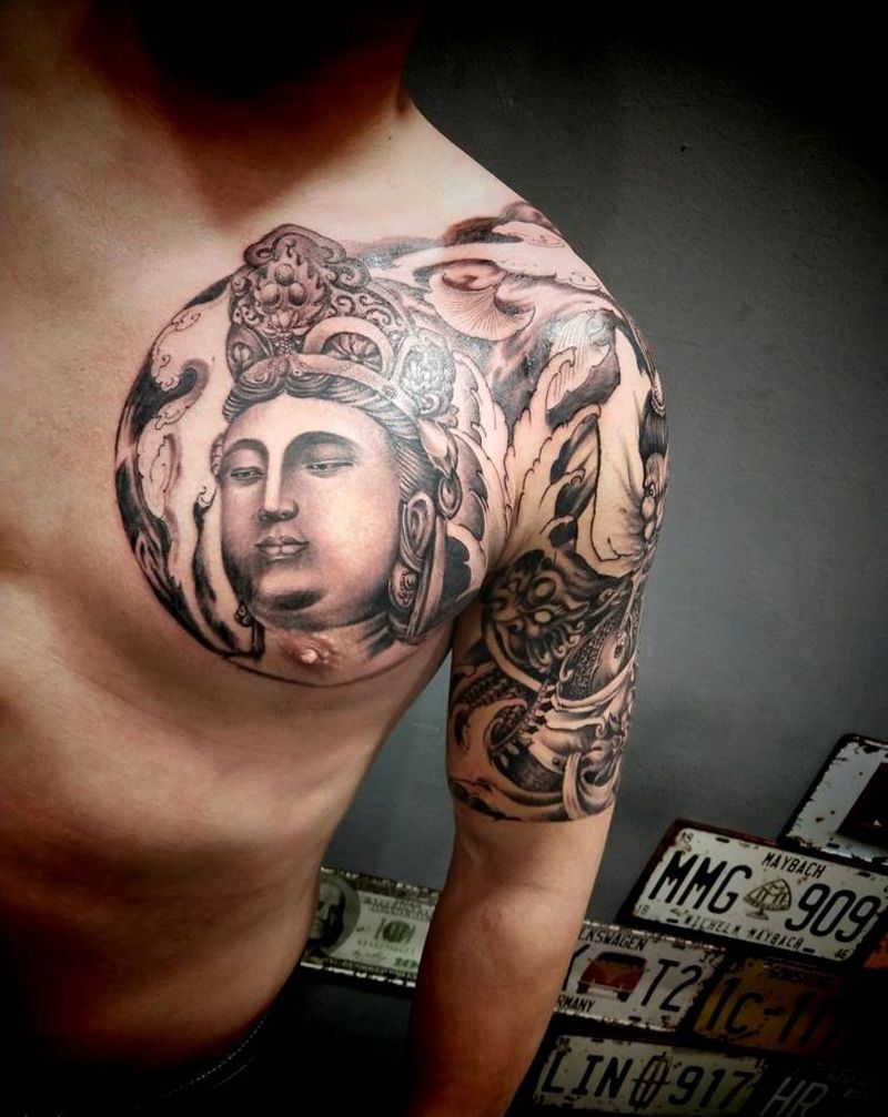 斗战胜佛纹身图片_肩部胸部手臂手部传统人物成品纹身图案