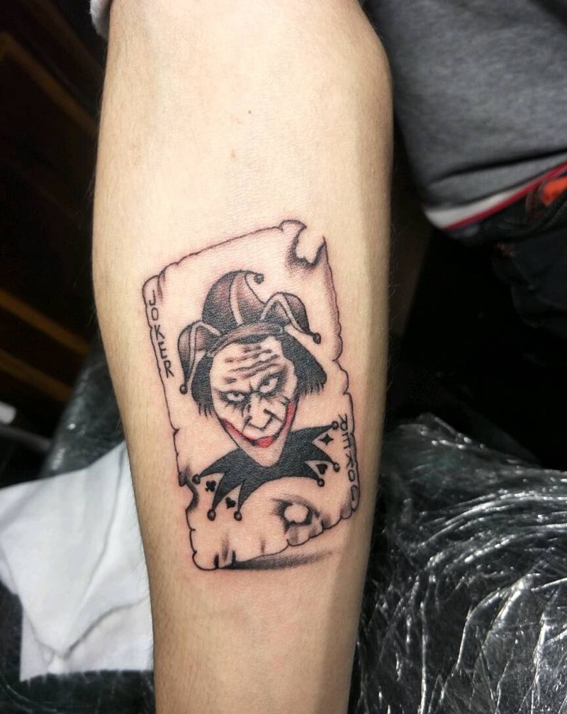 小丑扑克纹身图片