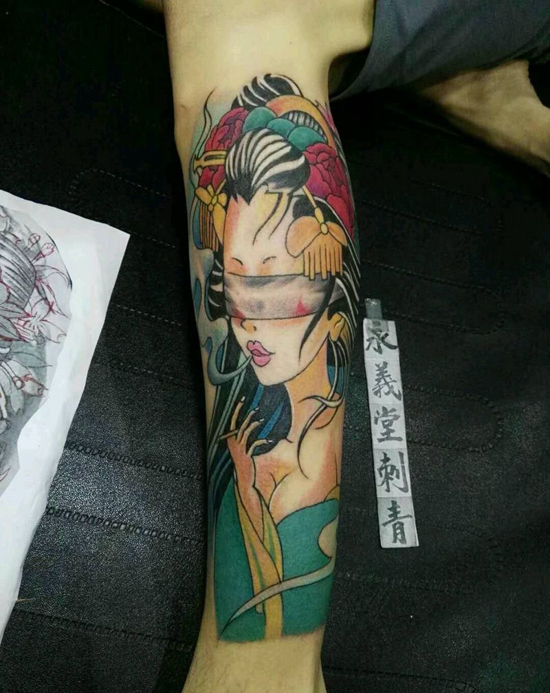 艺妓纹身图片