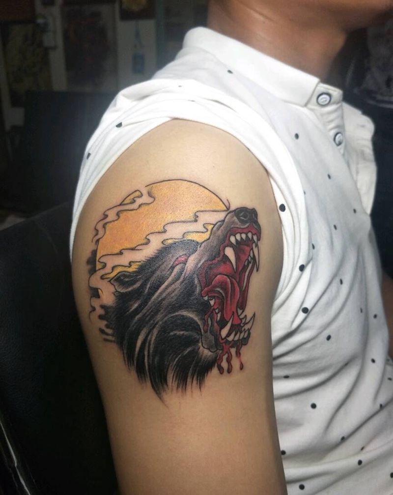 狼头作品纹身图片