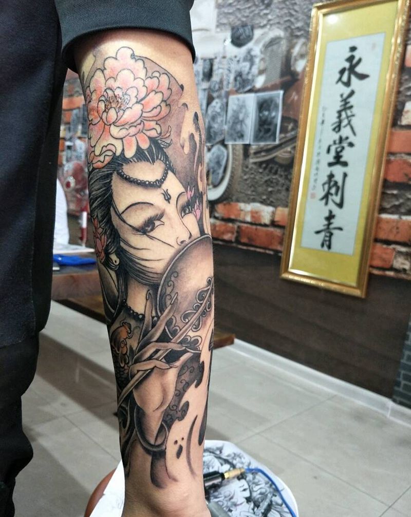 艺妓，小彭作纹身图片