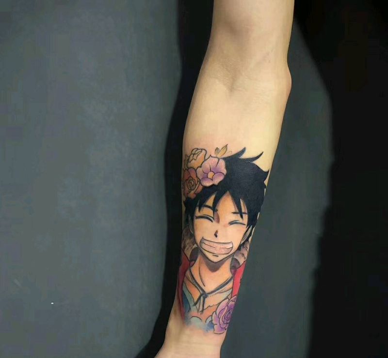 路飞纹身图片_New School纹身图案