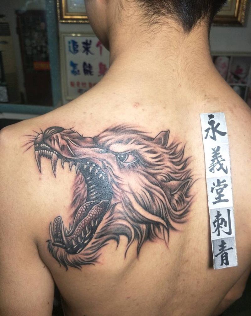 狼头纹身图片