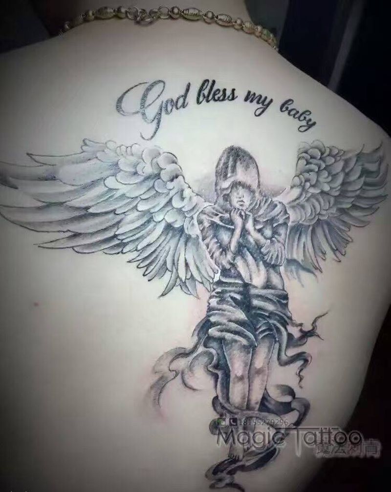 父爱如山纹身图片_背部欧美鬼神蚌埠纹身图案