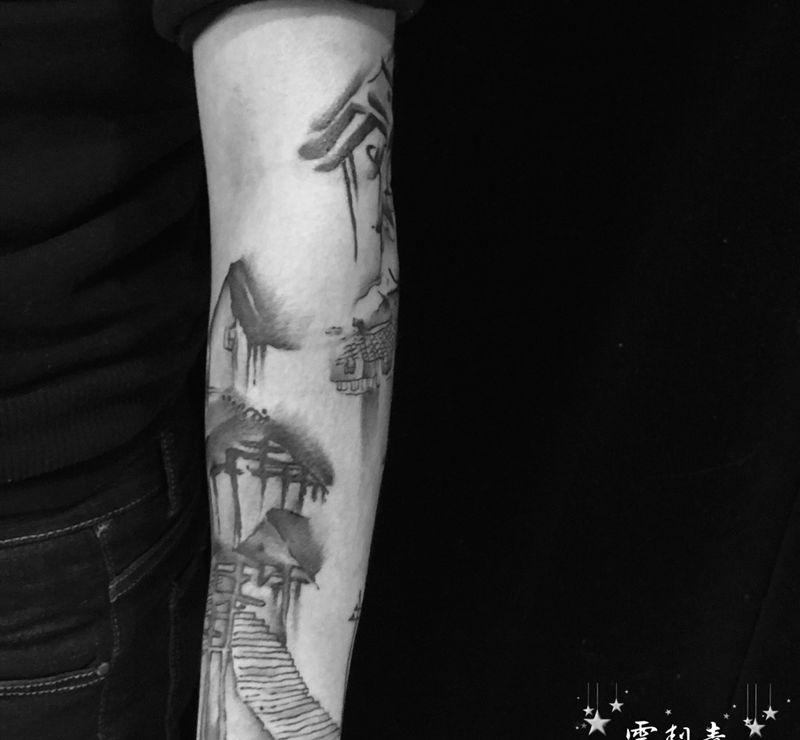 水墨风格纹身图片