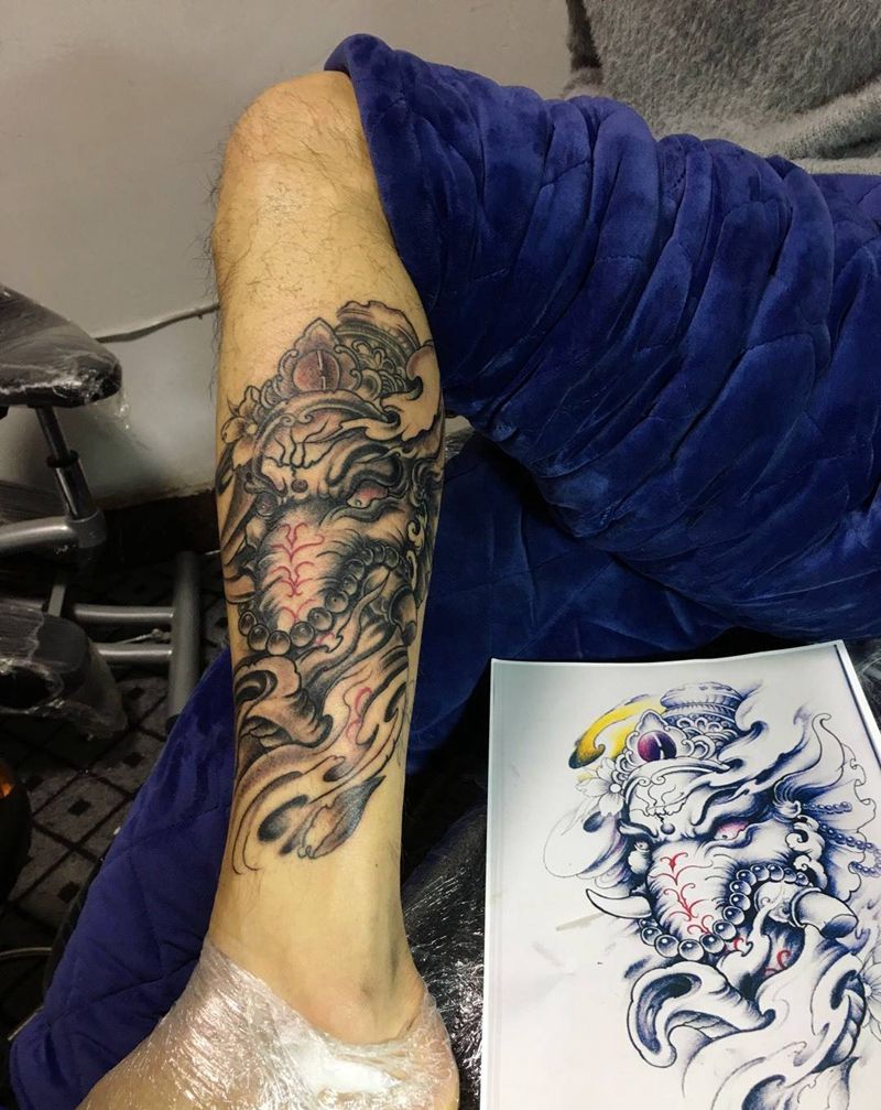 泰国象纹身图片