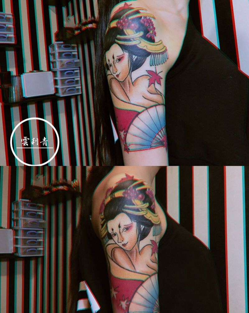 艺伎纹身图片