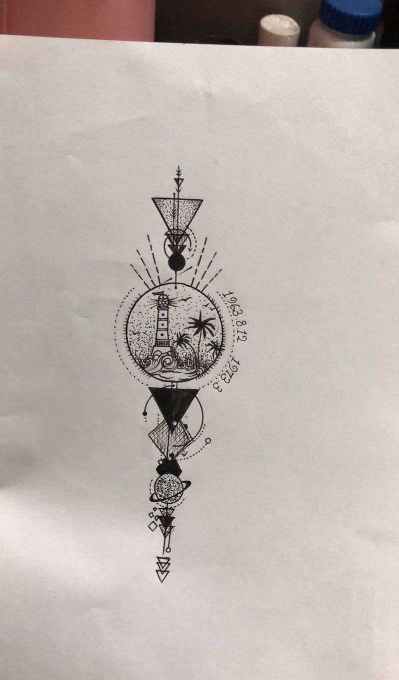 遮盖-几何纹身图片_手臂点刺几何纹身图案