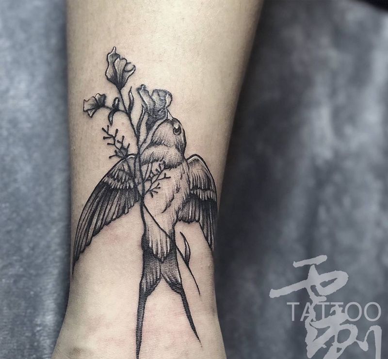 遮盖纹身图片_腿部脚部纹身图案