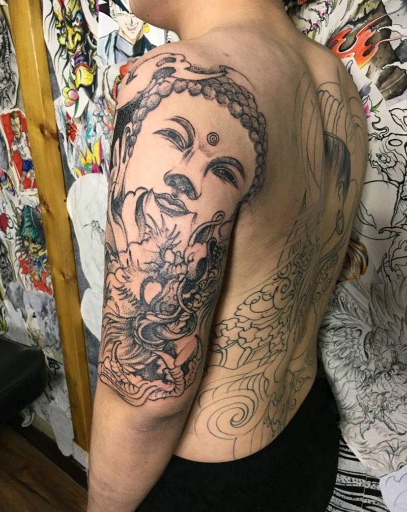 佛纹身图片_新传统纹身图案