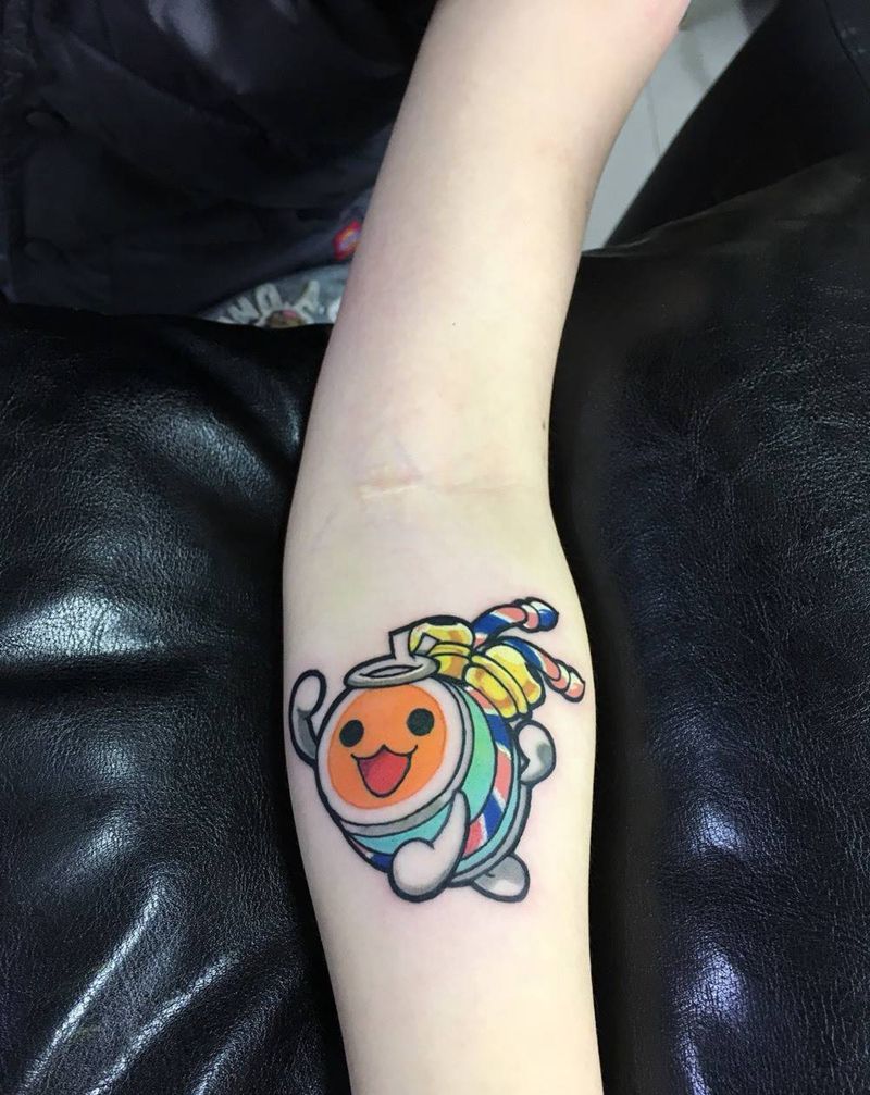 太鼓达人纹身纹身图片_成品手臂几何纹身图案