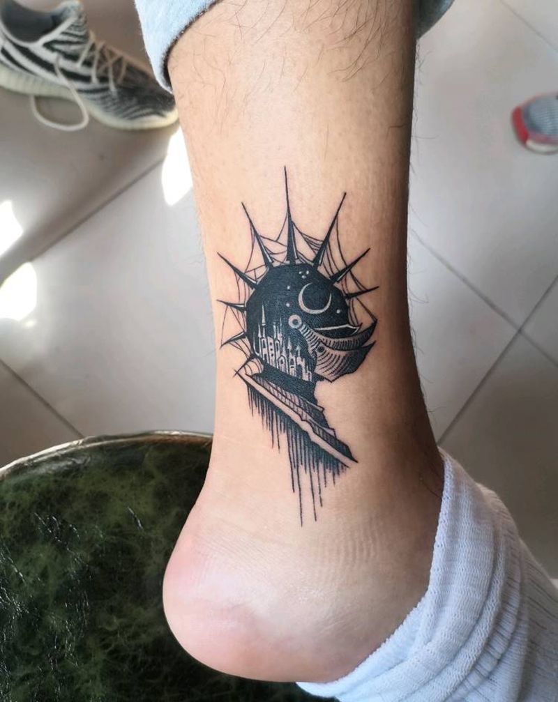 抽象纹身图片_脚部腿部纹身图案