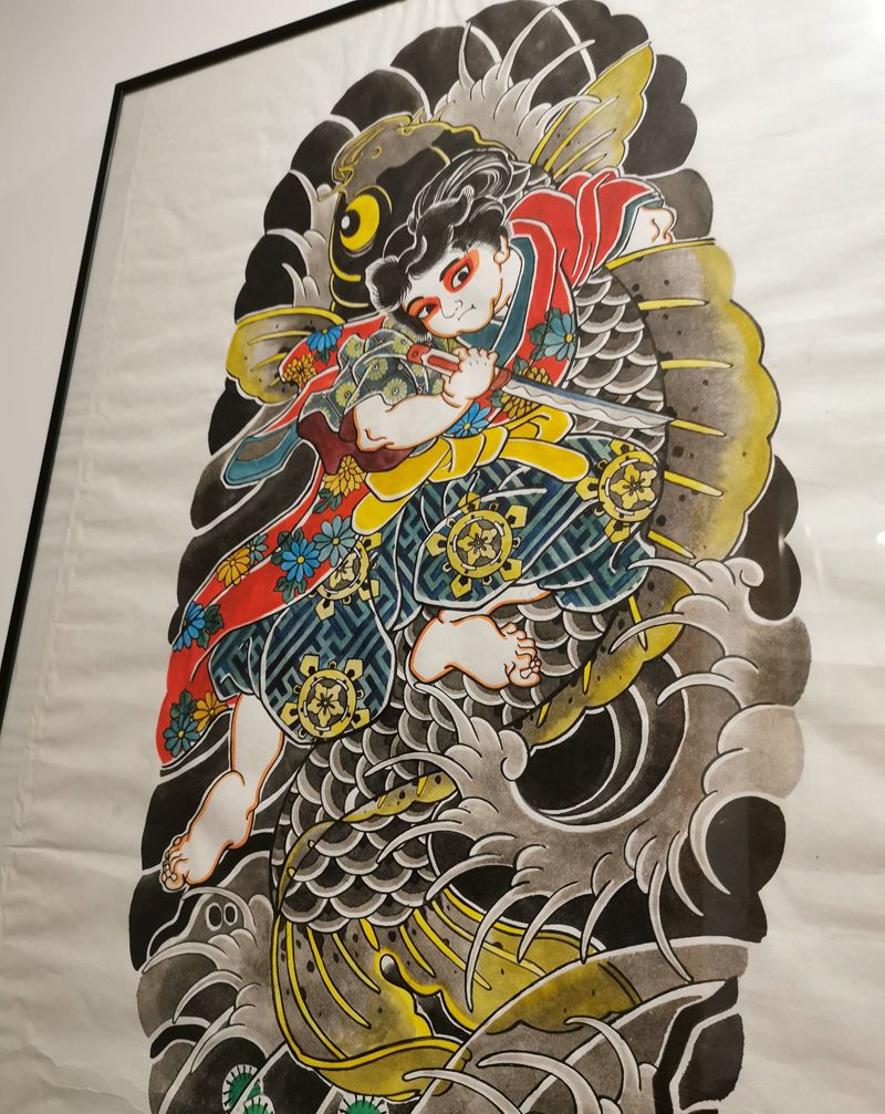 鬼若丸线纹身图片_手臂老传统纹身图案