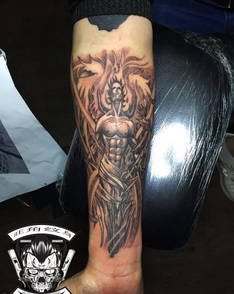 黑白色调纹身图片