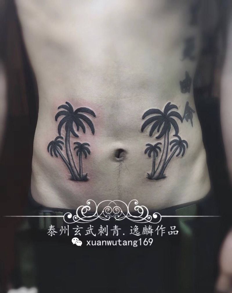 椰树纹身图片
