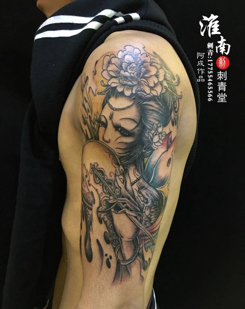 艺妓纹身图片