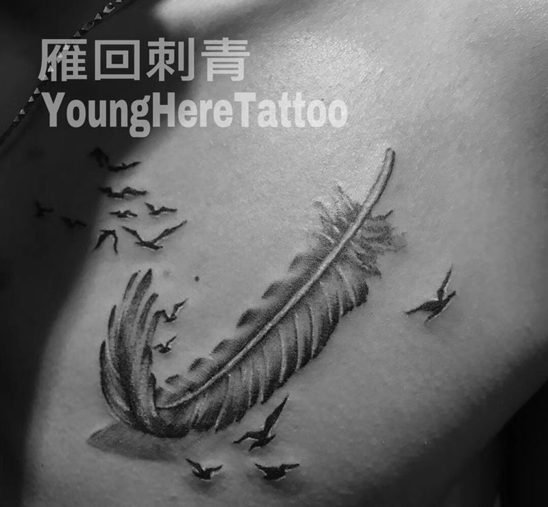 羽毛纹身图片