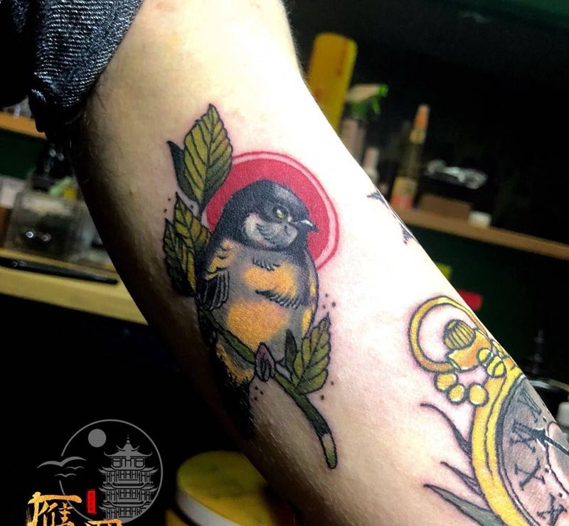 New school小鸟纹身图片_手臂New School纹身图案