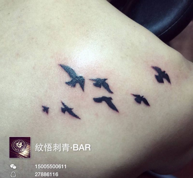飞鸟纹身图片
