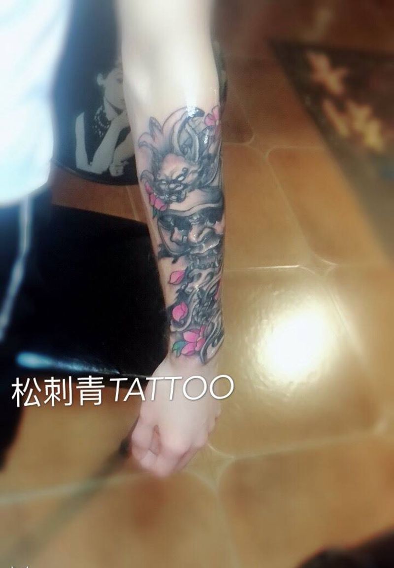 鬼武士纹身图片