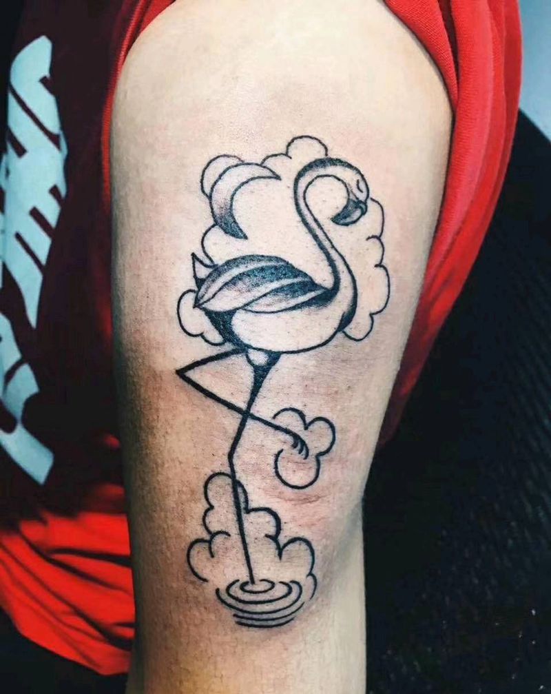 火烈鸟纹身图片