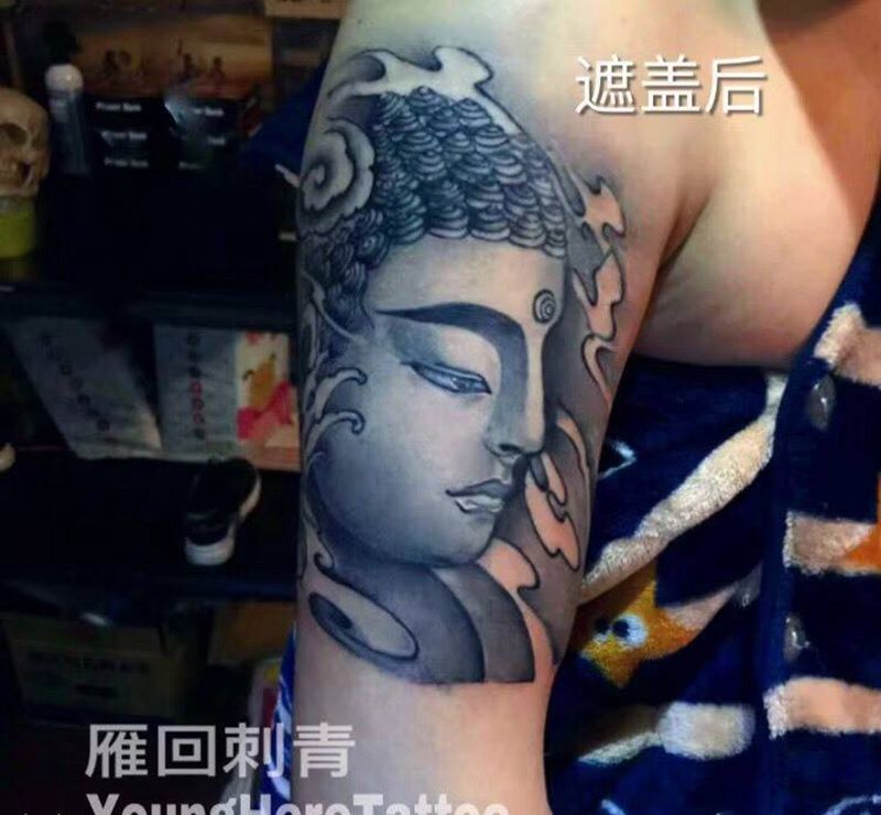 修改佛头纹身图片