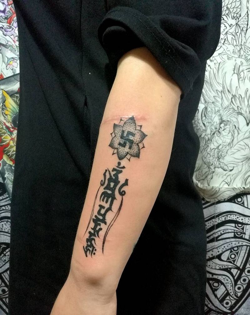 六字真言纹身图片