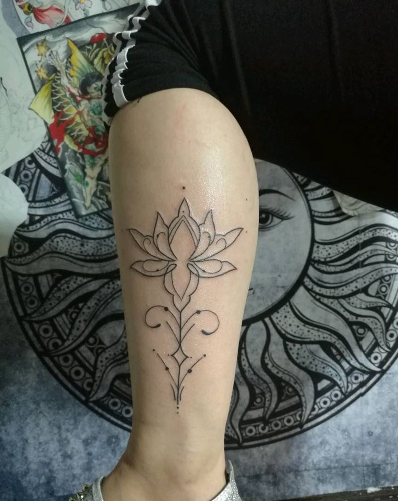 小清新-莲花纹身图片
