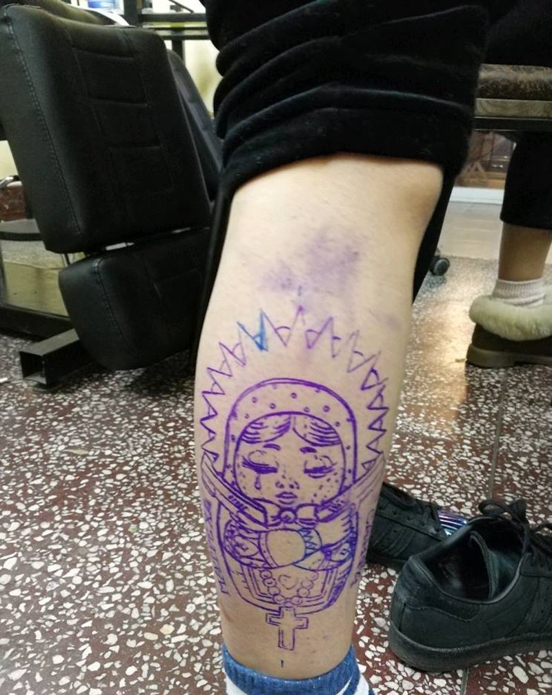 欧美套娃纹身图片