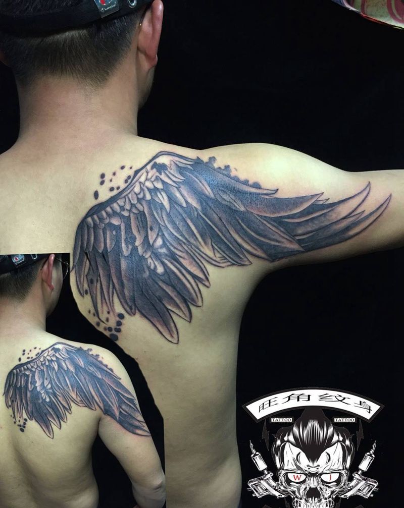 翅膀纹身图片