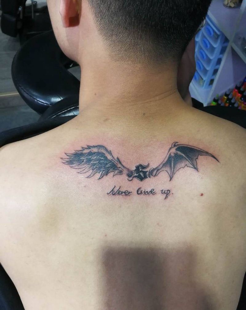 天使恶魔翅膀纹身图片