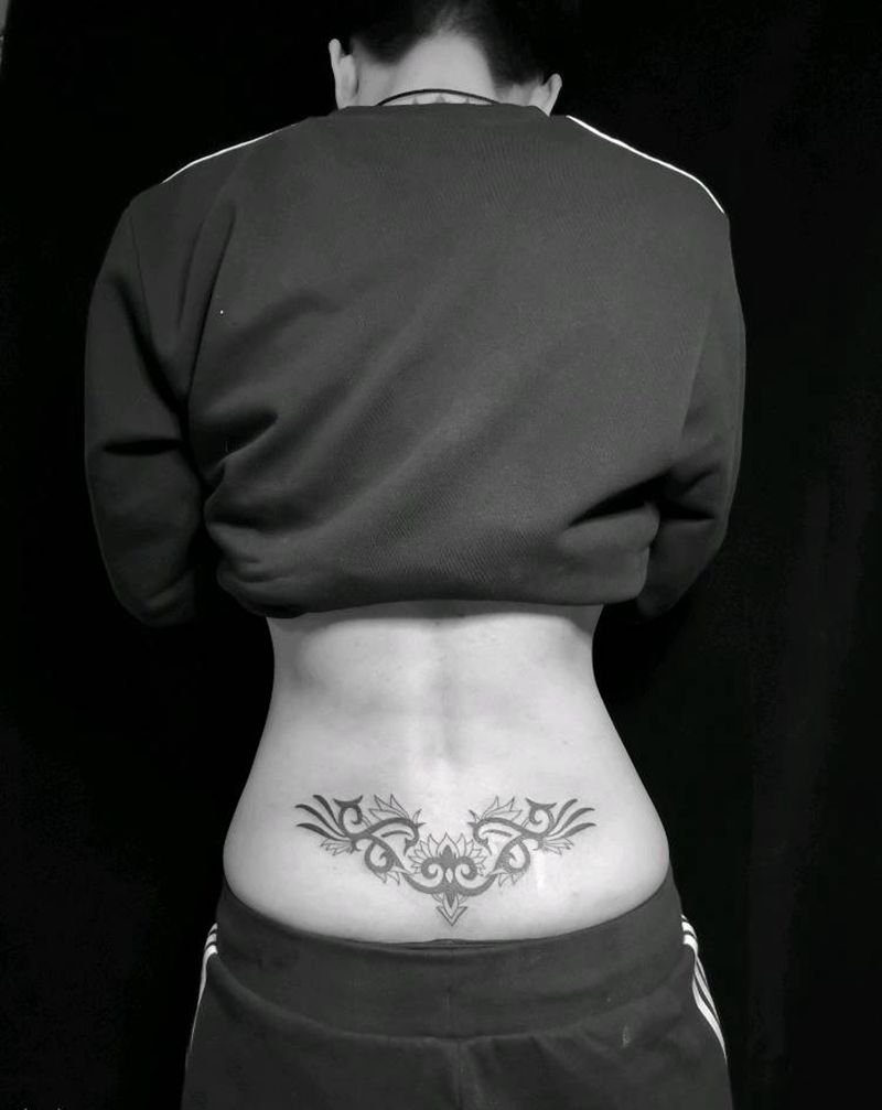 图腾纹身图片_腰部纹身图案