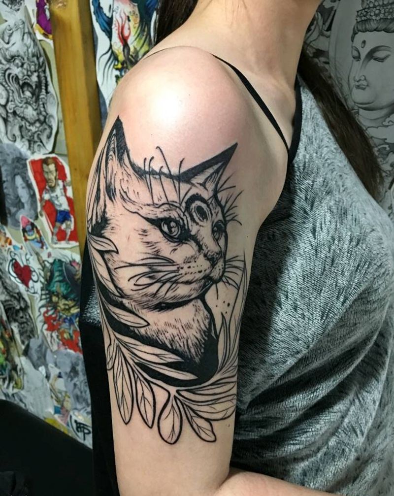猫纹身图片
